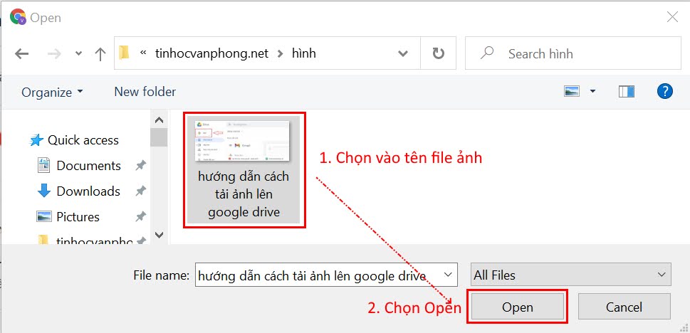 hướng dẫn tải ảnh lên google drive