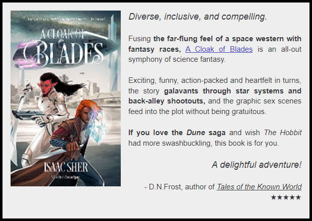 A Cloak of Blades by Isaac Sher: an all-out symphony of science fantasy. ★★★★★