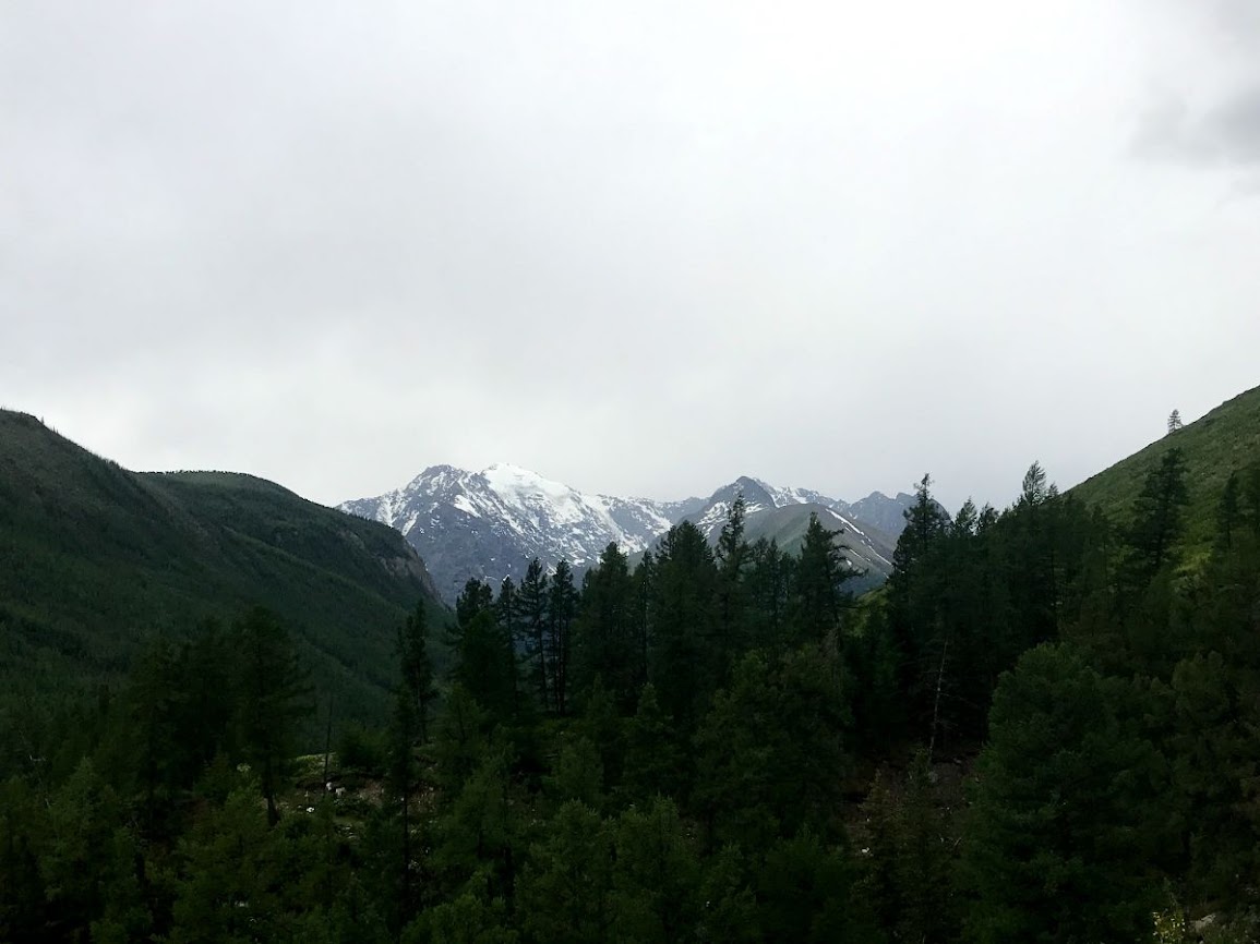 View of Geodezicheskaya Mountain in the Russia altai range