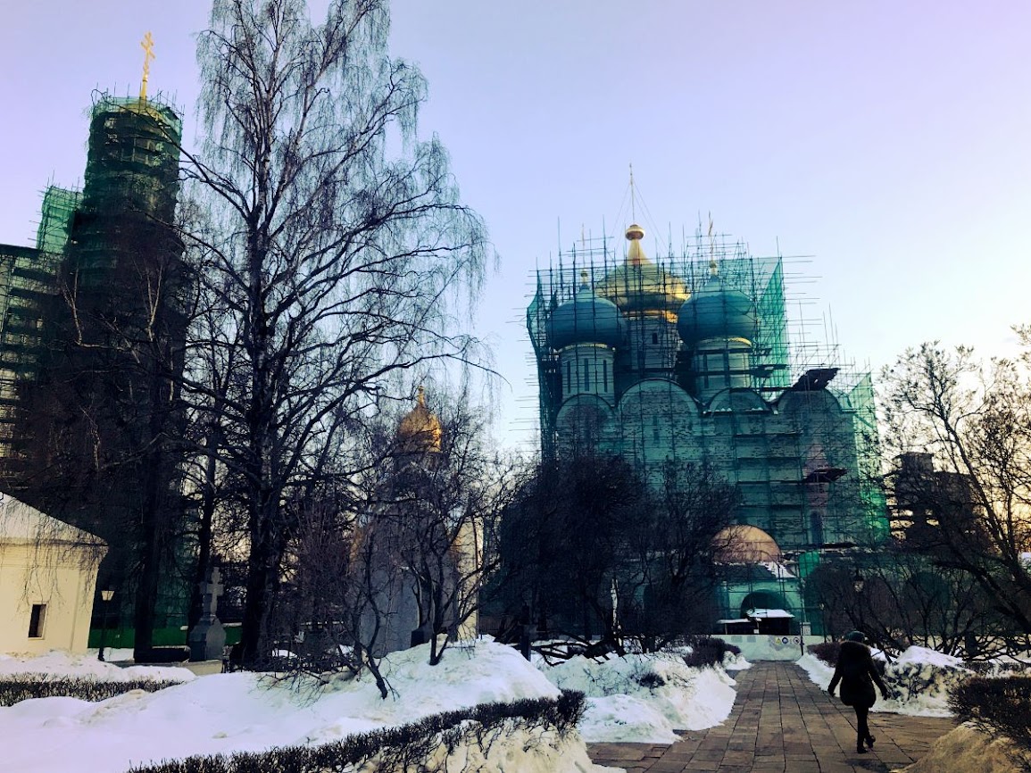 The Smolensky Cathedral under maintenance novodevichy convent