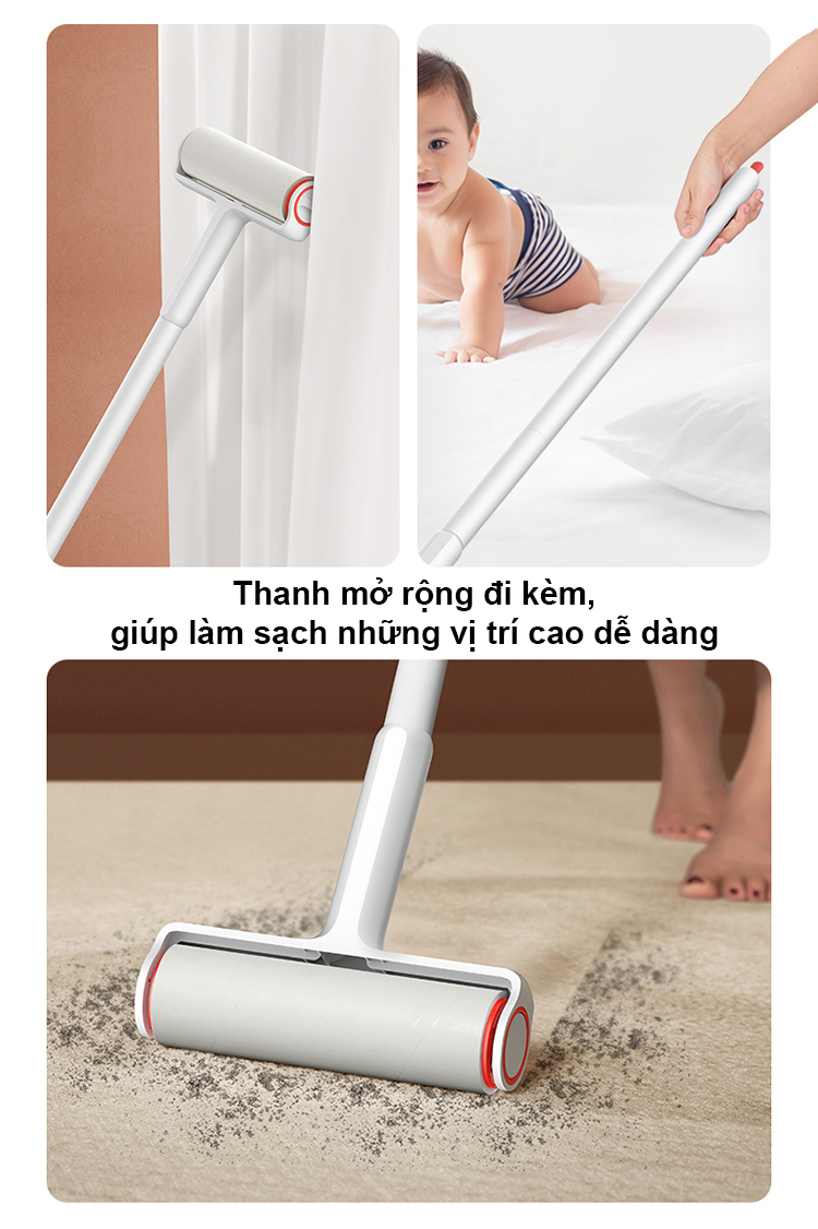 Thanh mở rộng đi kèm, dễ dàng làm sạch rèm cửa