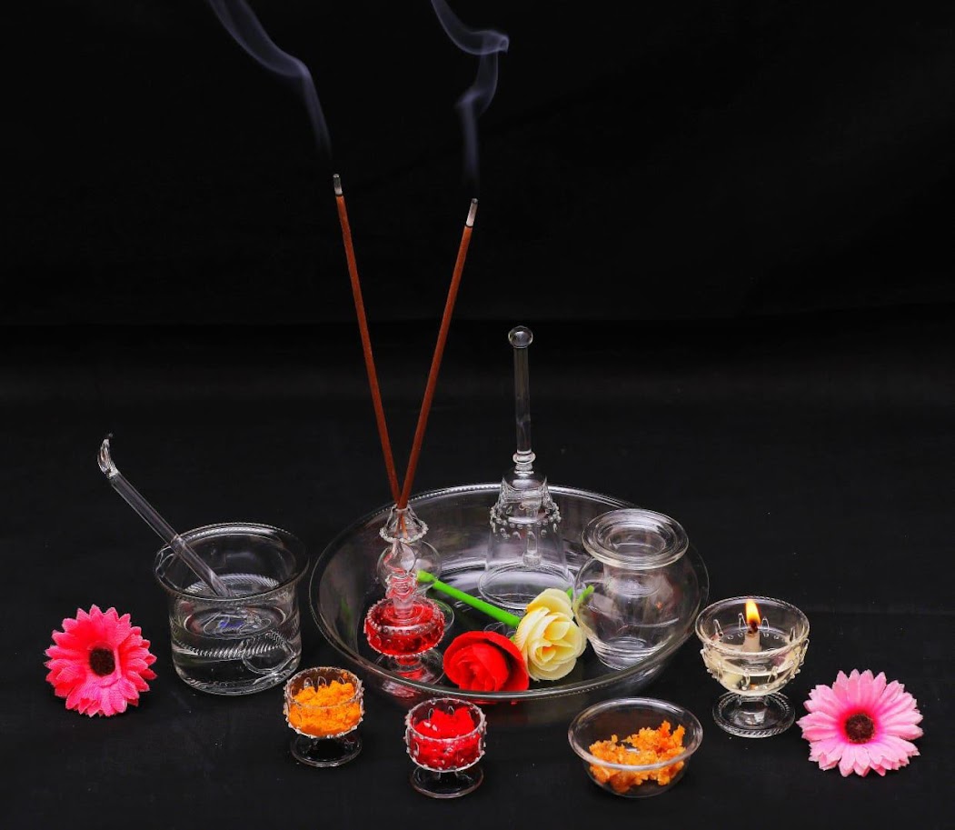 Borosilicate Glass Pooja Thali