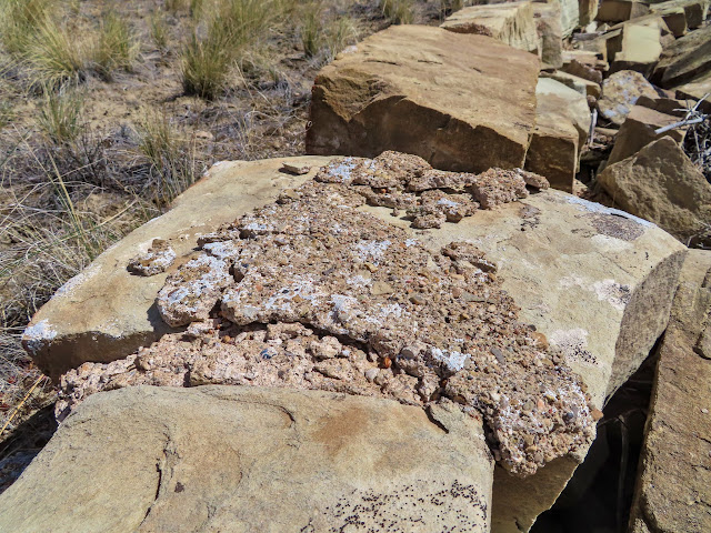 Cement between the rocks