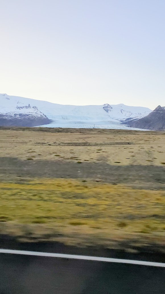 Glaciers and Diamond Beach: As you travel towards the southeast coast, you will likely already be catching several glimpses of glaciers. all along the way. Vatnajökull is Europe's largest glacier, covering 10% of Iceland, and has around 30 outlet glaciers. I took these photos out the Troll tour van door as we were on our way on Route 1/Ring Road