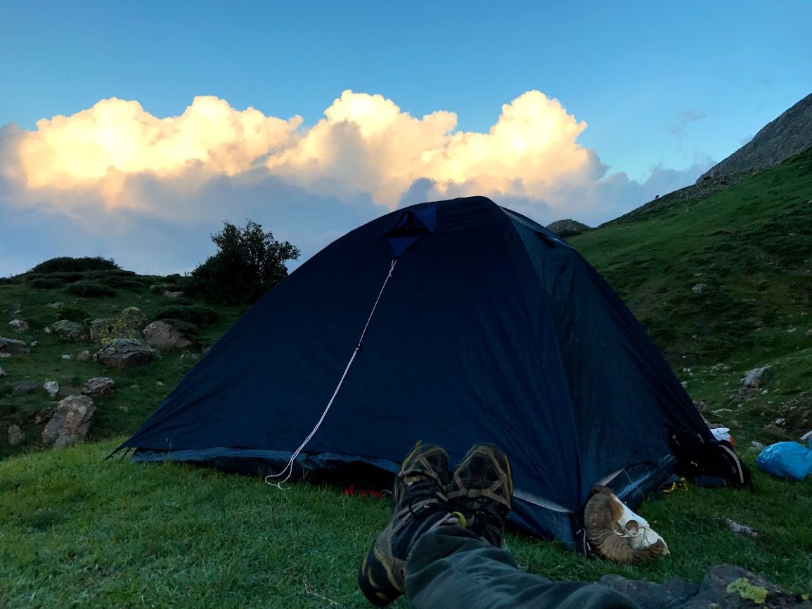 camping on mount cyllene in greece