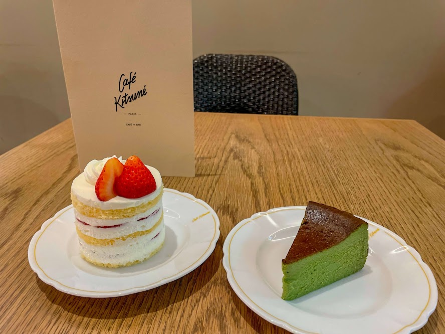 ショートケーキと抹茶バスク