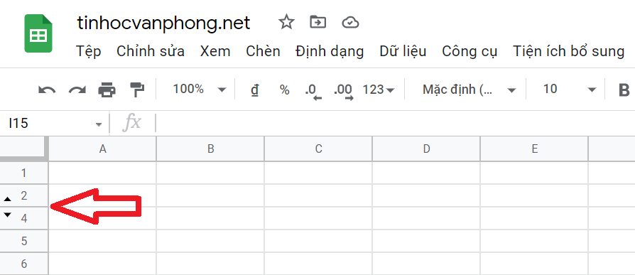 hướng dẫn ẩn hàng trong google sheets