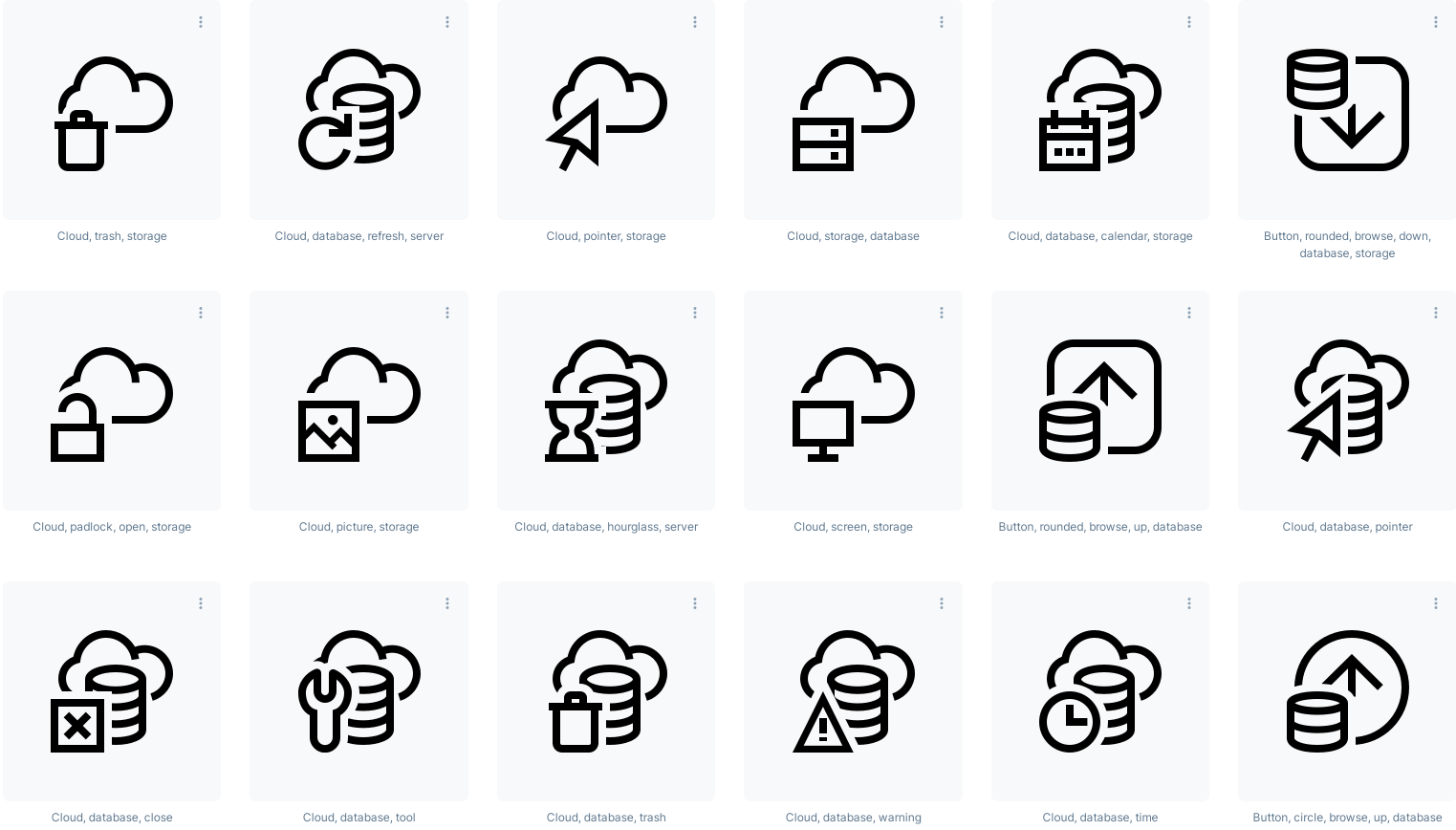 cloud icons in transparent backgrounds