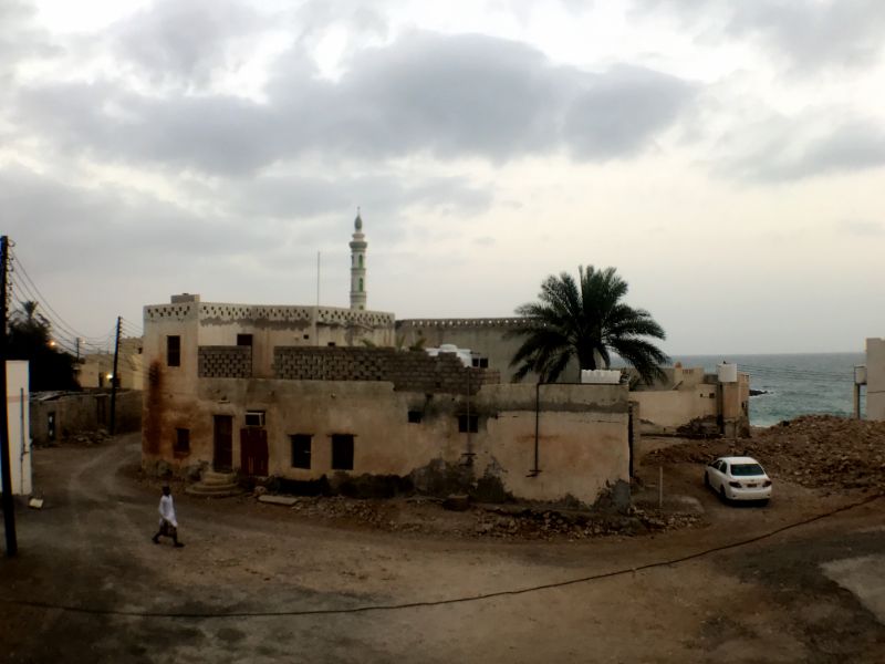 View of Tiwi neighbourhood before the ocean oman road trip