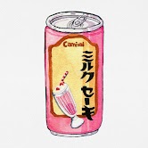 Watercolor painting of a can of strawberry milkshake