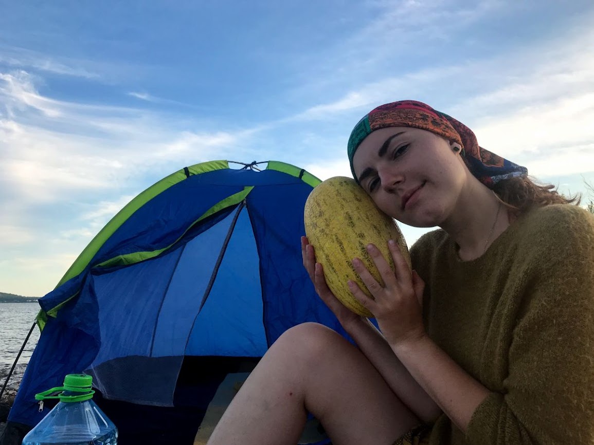 Cuddling the melon before killing it vladivostok road trip