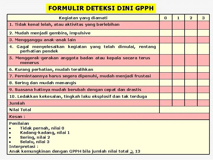 Formulir Deteksi Dini Tumbuh Kembang Anak Word