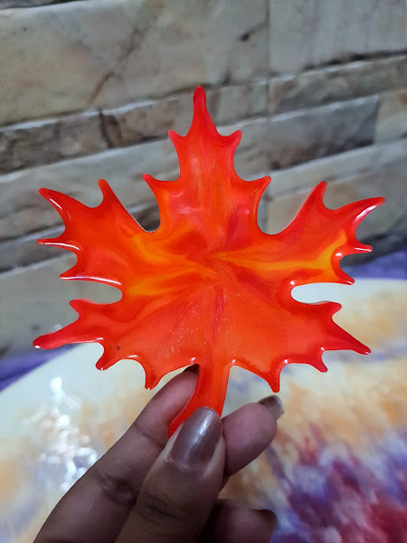 Handmade Resin Maple Leaf Shaped Coaster