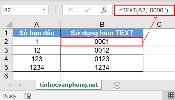 cách sử dụng hàm text trong excel