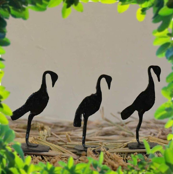 Handmade Wrought Iron Showpiece of Birds Set Of Three