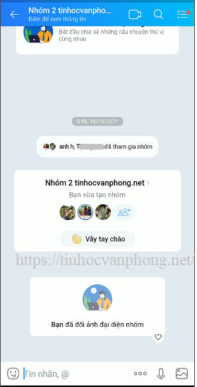 Nhóm vừa tạo xong trên zalo