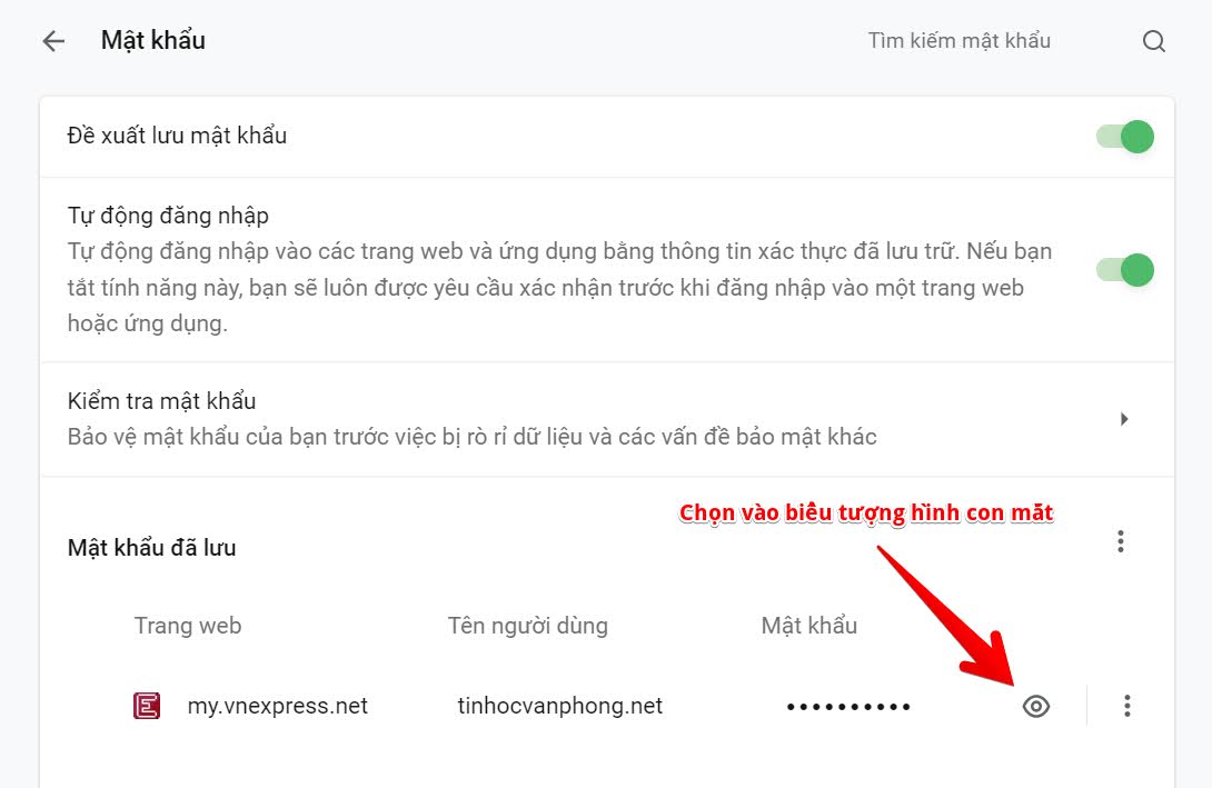 xem mật khẩu trên cốc cốc