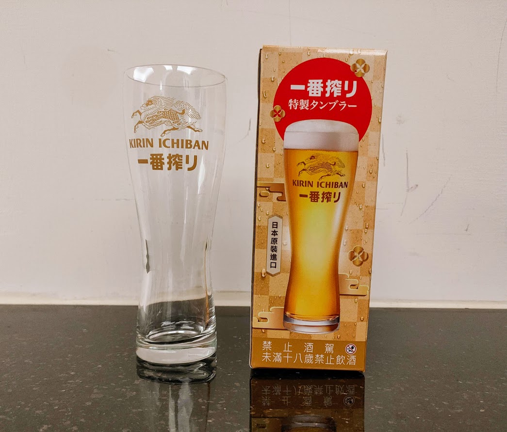 【啤酒贈品】 麒麟(KIRIN)一番搾啤酒350ml六入組 - 特製漾心啤酒杯