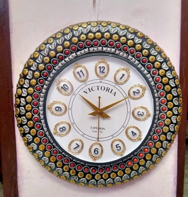 Handcarved Wooden Clock made by Artisan