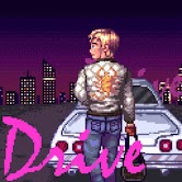 Pixel art of the movie Drive