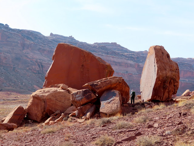 Checking out some boulders