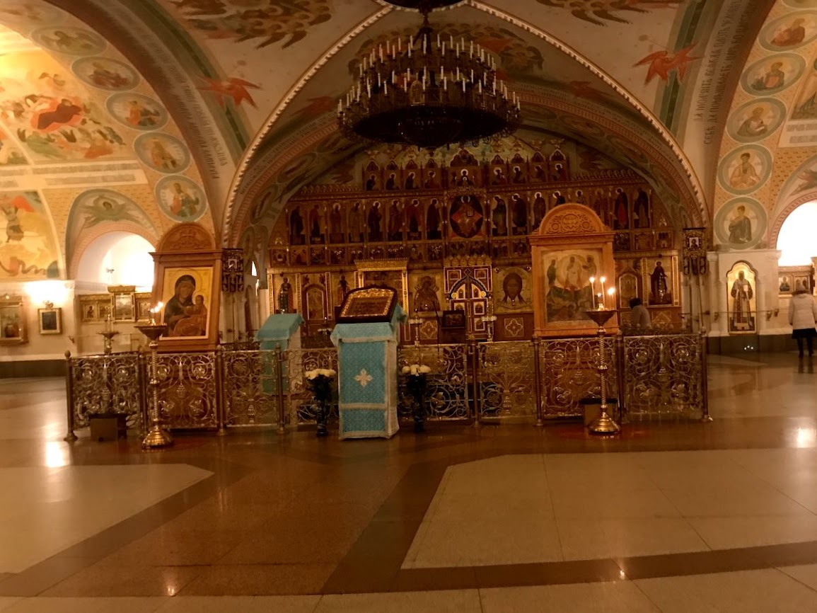 The underground temple in the cathedral of christ the savior in moscow