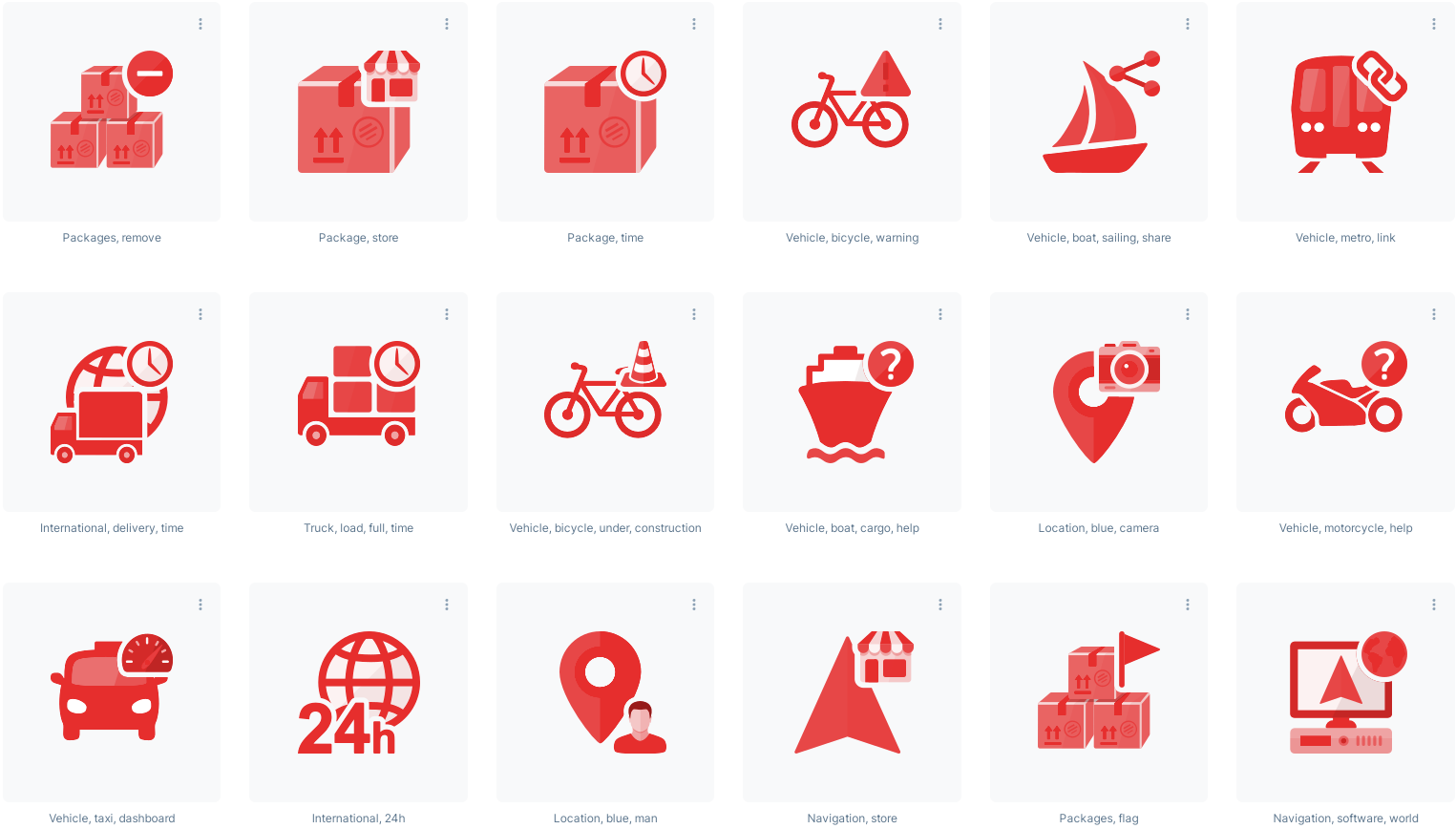 Transportation and Logistics transparent icons