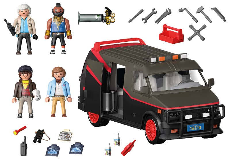 Contenido real de Playmobil® 70750 La furgoneta del Equipo A