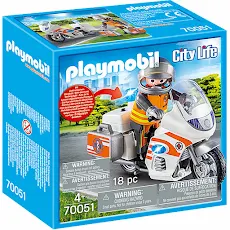 Đồ chơi mô hình Playmobil Xe máy cứu hộ khẩn cấp