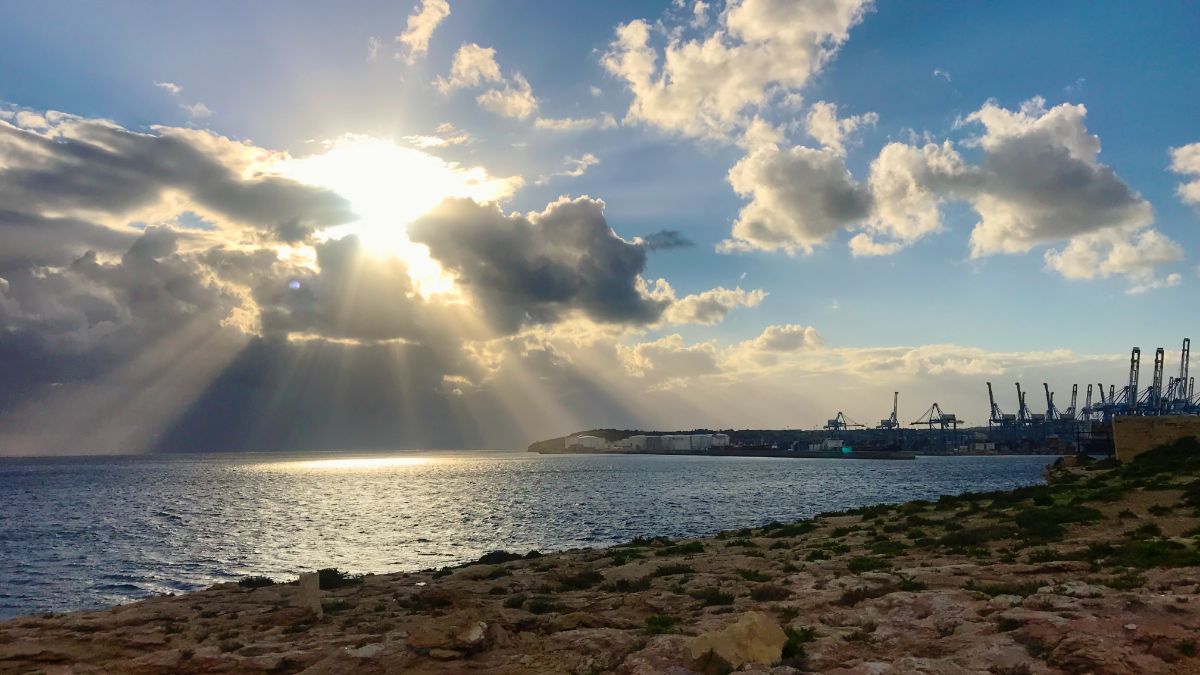 sunset over marsxlokk malta