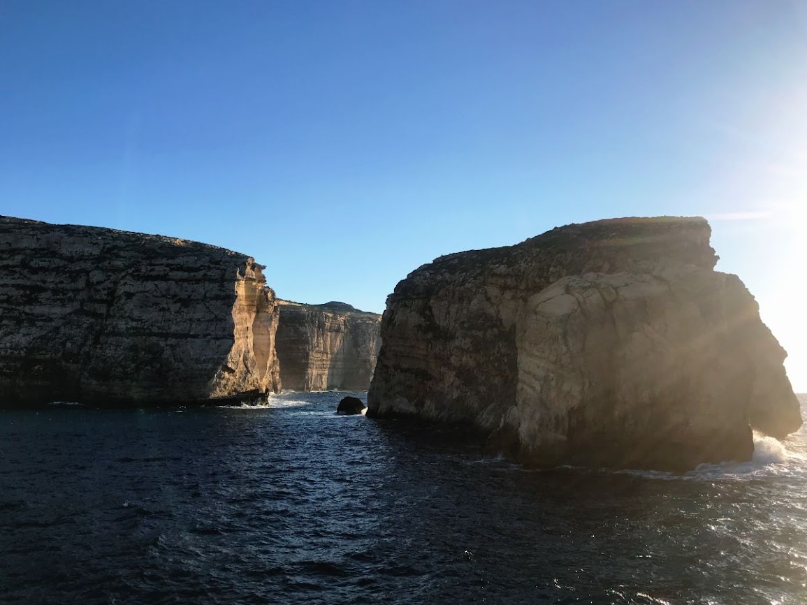 dwejra bay gozo malta cliffs and fungus rock