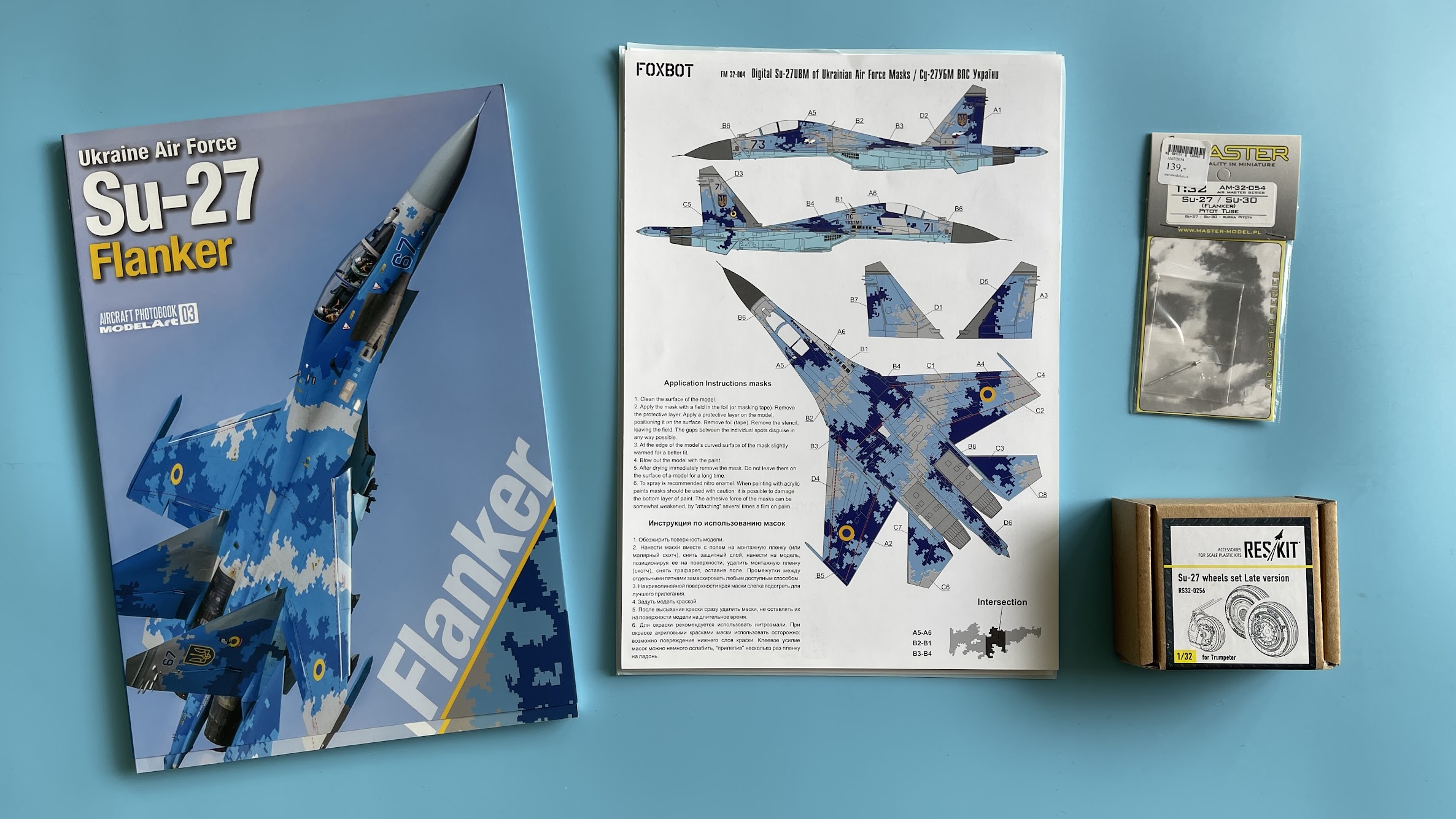 Ukrainian Su-27 Digital Flanker Camouflage Paint Mask set 1/48