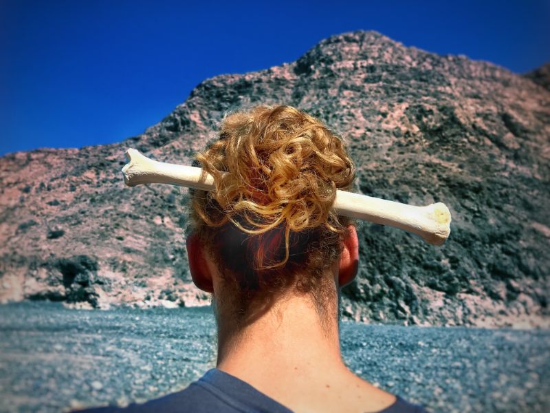 wearing animal bone in the hair wadi dayqah oman road trip