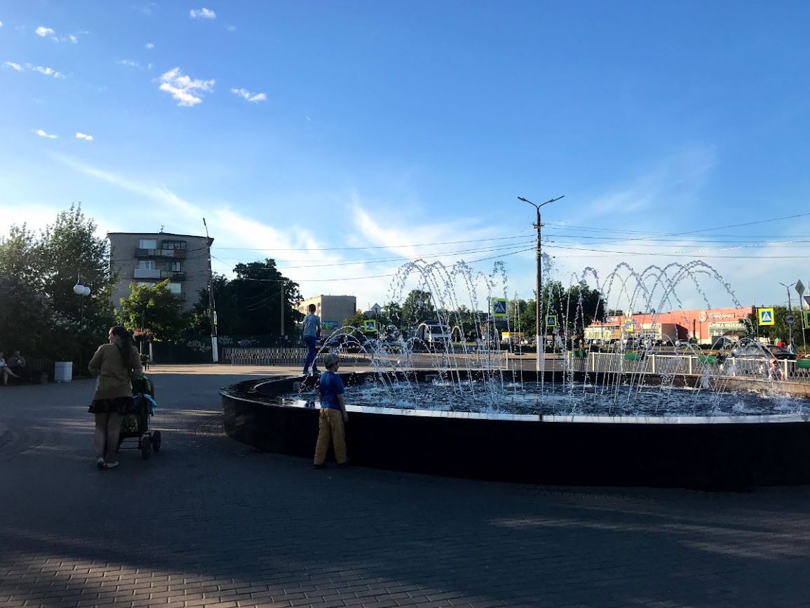 Fountain at the central square of Priozersk russia ladoga lake