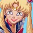 Pixel art of Sailor Moon