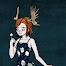 Digital painting of a girl with antlers