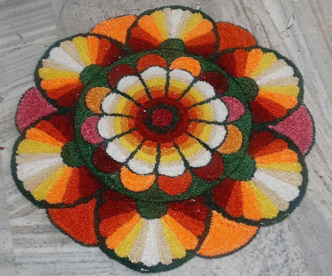 Flower Design Rangoli Mat