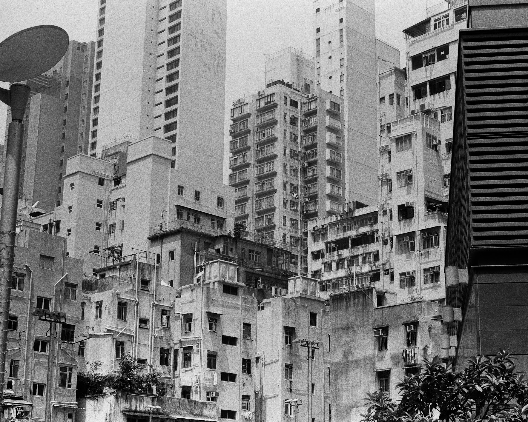 Layers of HK - b&w - horizontal