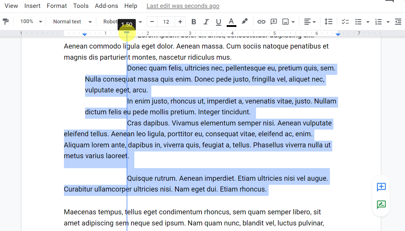 hướng dẫn căn lề trong google doc