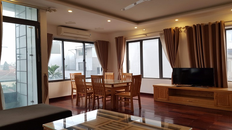 Bright spacious 1 – bedroom apartment in To Ngoc Van street, Tay Ho district for rent