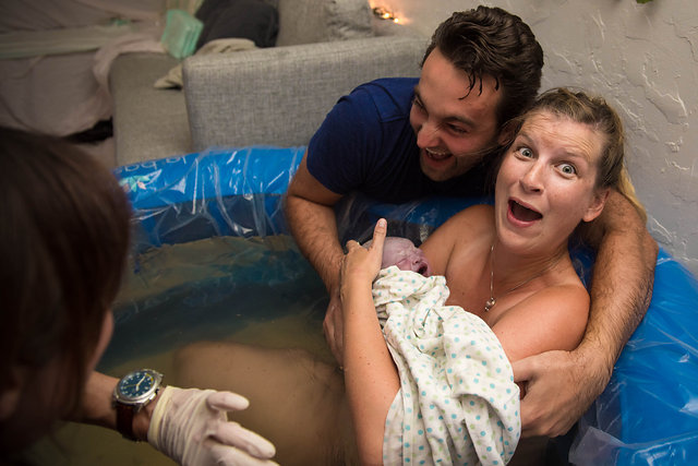 Mom's Moment Of Surprise Captured After Giving Birth To A Boy