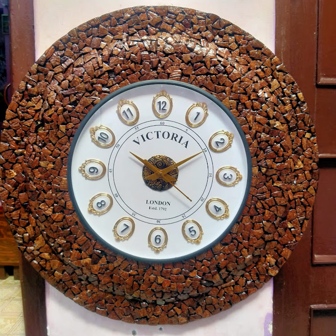 Handcarved Wooden Clock made by Artisan