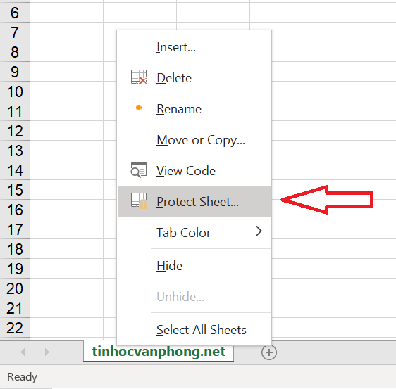 khóa sheet trong excel, mở khóa sheet trong excel