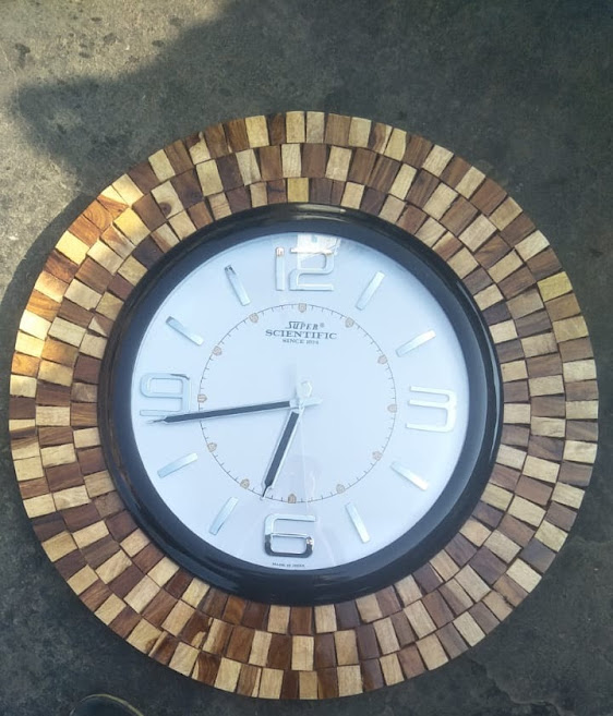 Handcarved Wooden Clock made by Artisan