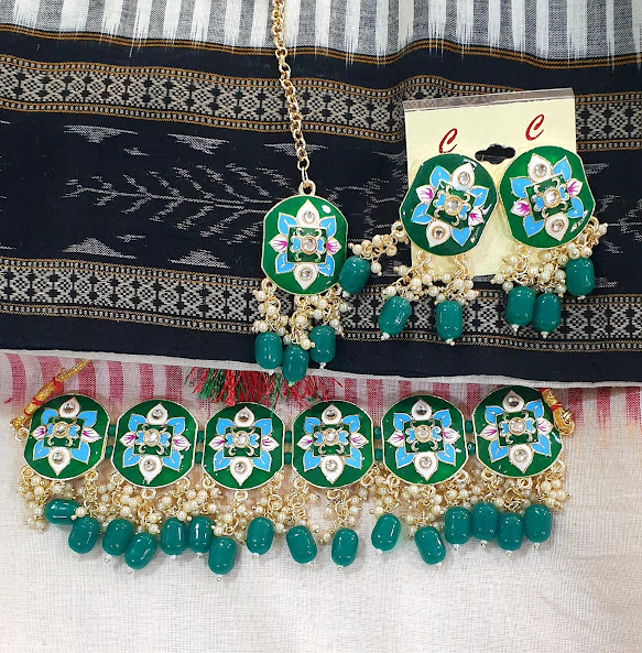 Handmade Brasswork Meenakari Nacklace for Women