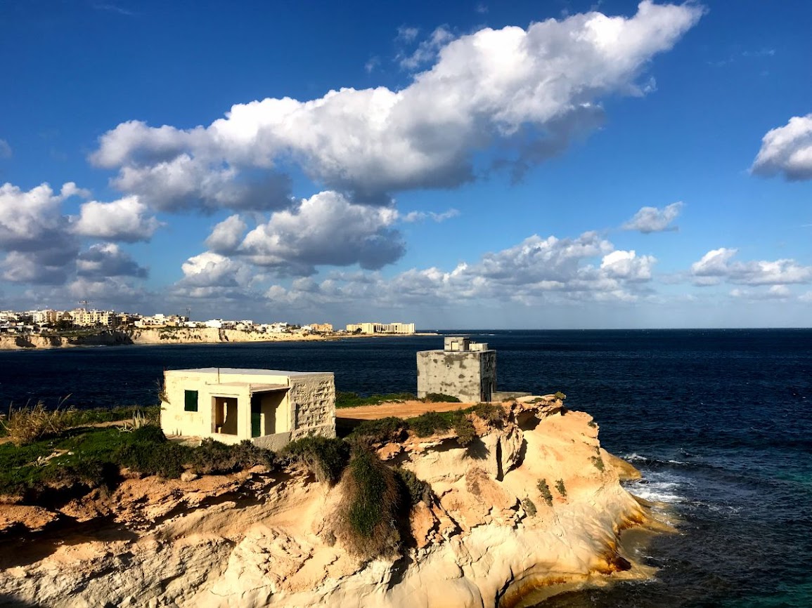 marsaskala town malta houses at cliff edge