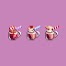 Pixel art sprites of strawberry milkshakes