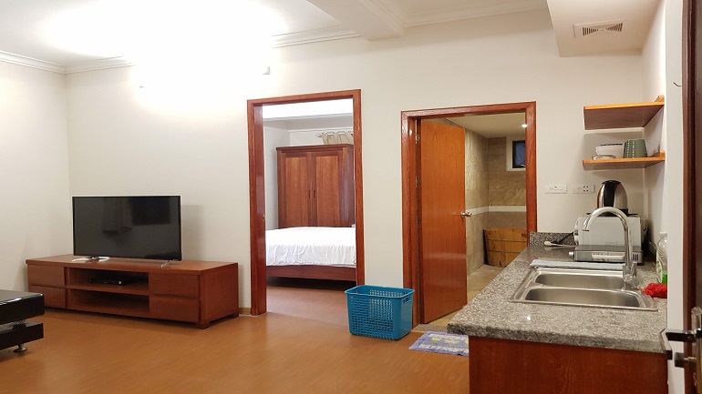 Good price 1 – bedroom apartment in Van Cao street, Ba Dinh district for rent