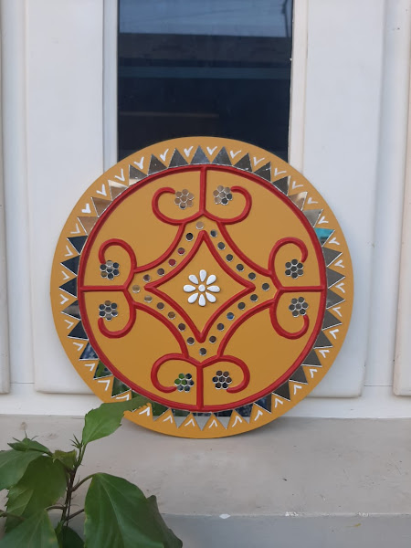 Handpainted Lippan Art Wall Hanging on Round MDF DIY Kit