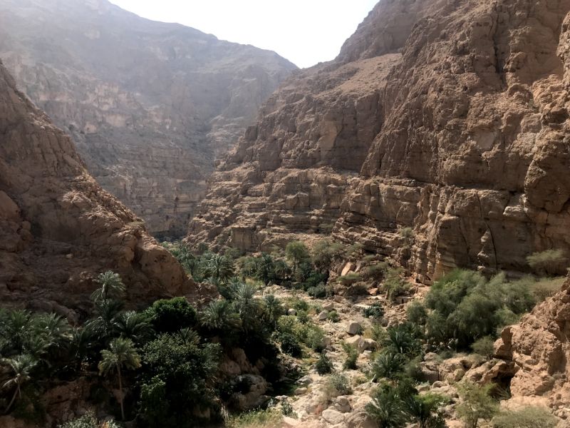 Little settlement deep in wadi shab canyon